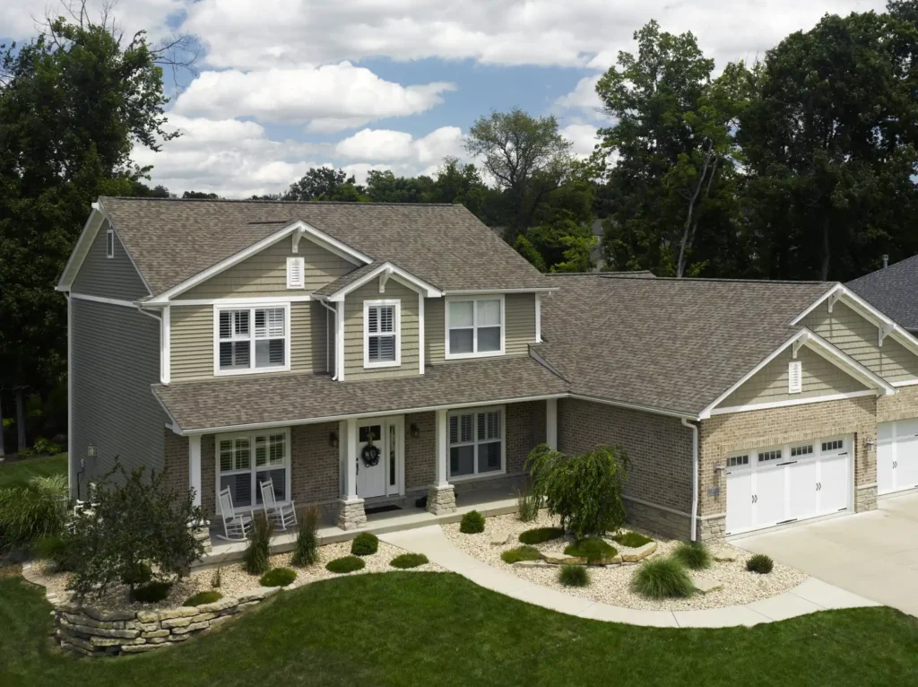 Exterior shot of house with new roof from Window World