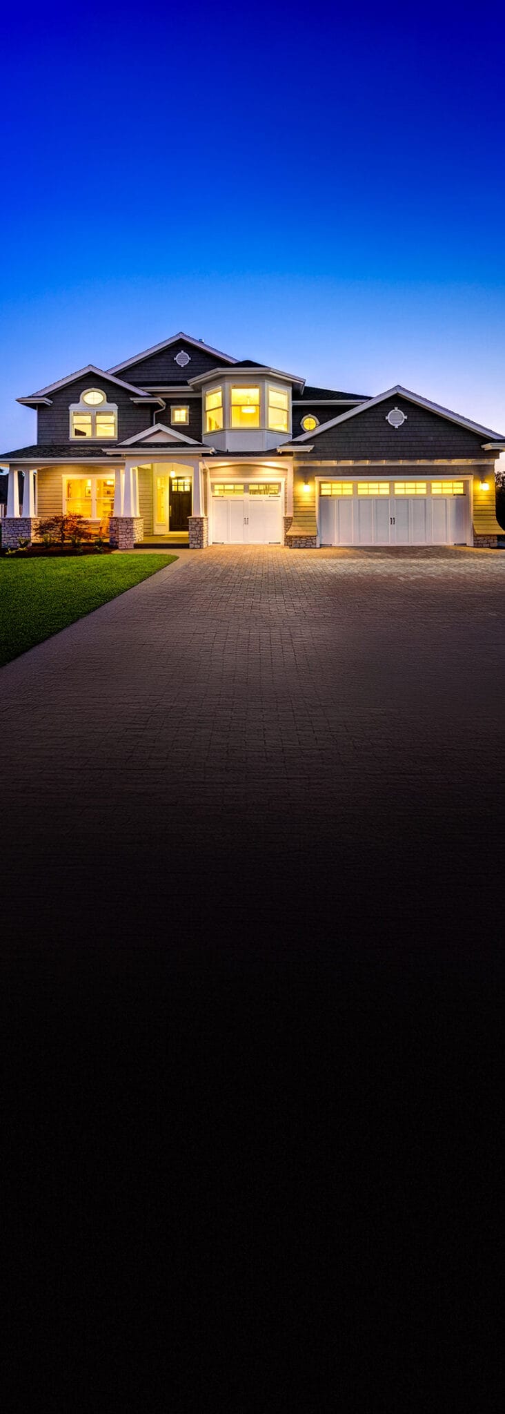 House with lit up windows